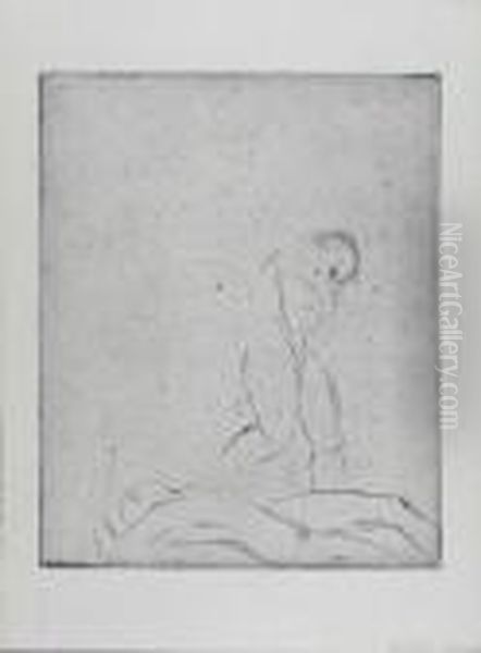 Liegender Mann, Stehende Frau, Skizze - view 1