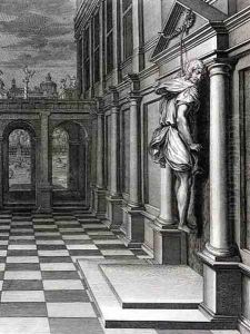 Iphis Hangs Himself in Despair that he Could Not Gain Anaxarete, 1731 by Bernard Picart