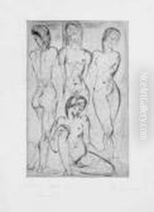Vier Frauen (drei Stehend, Eine Sitzend)