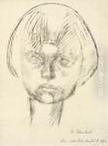 "knabenkopf En Face (manfred L.)". 1920 by Wilhelm Lehmbruck