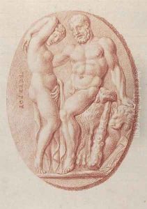 Three Roman cameos Hercules and a nymph by Bernard Picart
