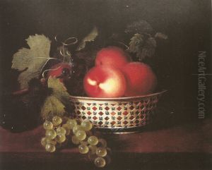 Peaches and Grapes in a Porcelain Bowl by Sarah Miriam Peale