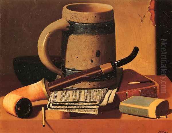Still Life with Pipe, Beer Stein, Newspaper, Book and Matches - view 1