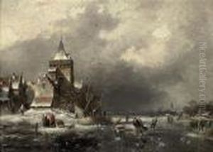 Skaters At A Dutch Village
