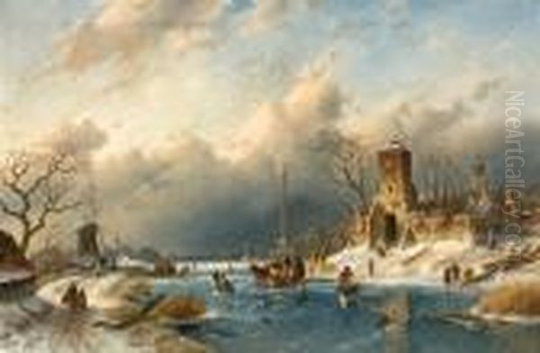 Skaters Near A Windmill - view 1