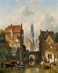 Hollandische Stadtansicht by Charles Henri Leickert