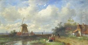 ''zaandam Holland" by Charles Henri Leickert