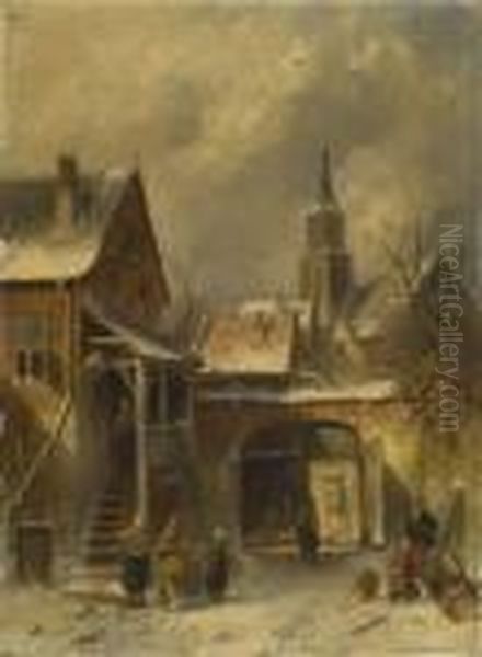 Bauerliches Idyll In Winterlichem Stadtchen - view 1