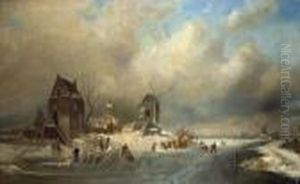 Hollandische Winterlandschaft by Charles Henri Leickert