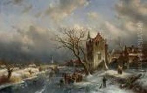 Winterlandschaft Mit Dorf