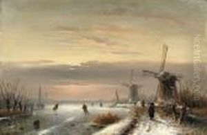 Skaters On A Frozen Waterway