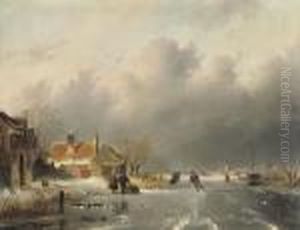 Skaters On The Ice With A Koek-en-zopie Beyond
