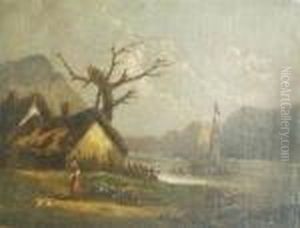 Landscape With A Cottagebeside A River