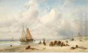 Fisherfolk On The Beach