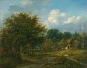 Landliche Szene. by Charles Henri Leickert