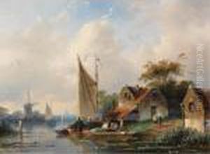 Figures In A River Landscape