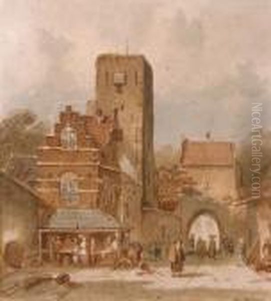 Towngate With Figures - view 1