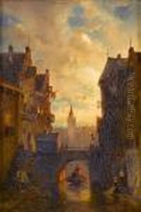 A Dutch Canal by Charles Henri Leickert