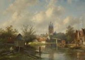 Hollandisches Stadtchen Am
Fluss by Charles Henri Leickert