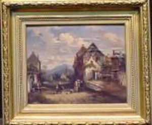 Village Road by Charles Henri Leickert
