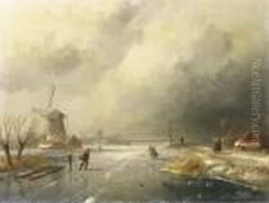Skaters On A Frozen River