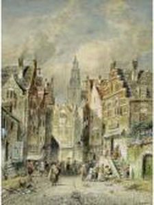 A View Of The Jewish Quarter, Amsterdam by Charles Henri Leickert