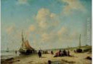 Bateaux Et Pecheurs A Maree Basse