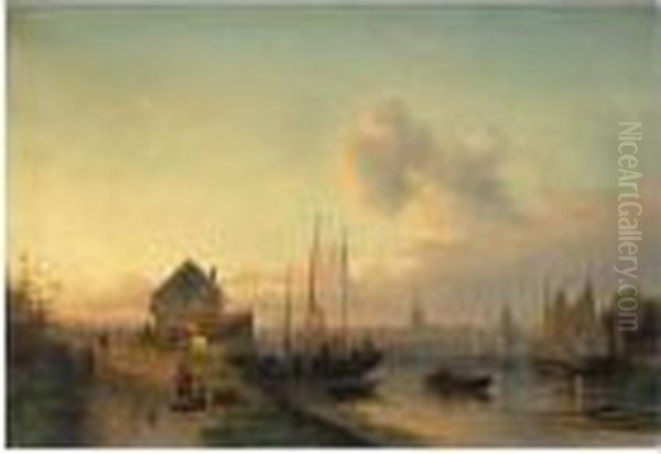 View Of A Town, Evening - view 1