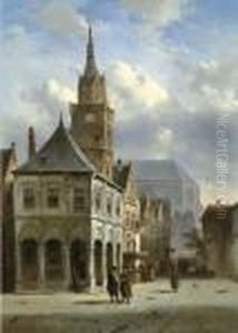 The Old Townhall, Amsterdam by Charles Henri Leickert