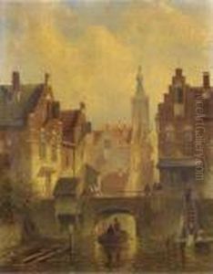 Washerwomen Doing Their Laundry In A Town