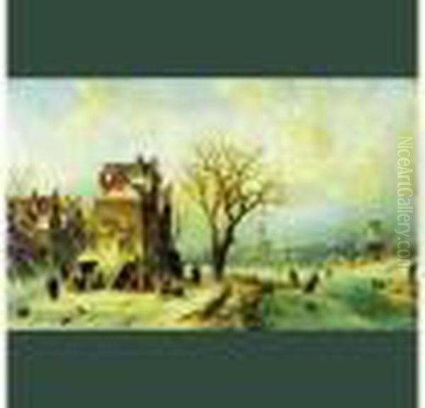 Patineurs Sur La Riviere Gelee - 1872 - view 1