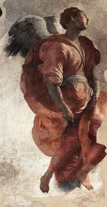 Annunciation (detail-1) 1527-28 by (Jacopo Carucci) Pontormo