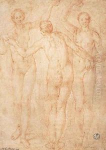 Three Graces c. 1535 by (Jacopo Carucci) Pontormo