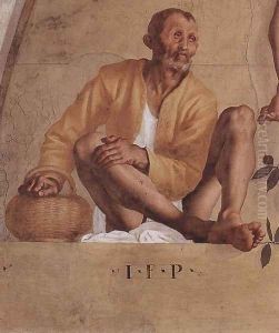 Vertumnus and Pomona (detail-1) 1519-21 by (Jacopo Carucci) Pontormo