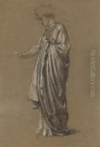 Two Studies Of Draped Women, One Seen From Behind