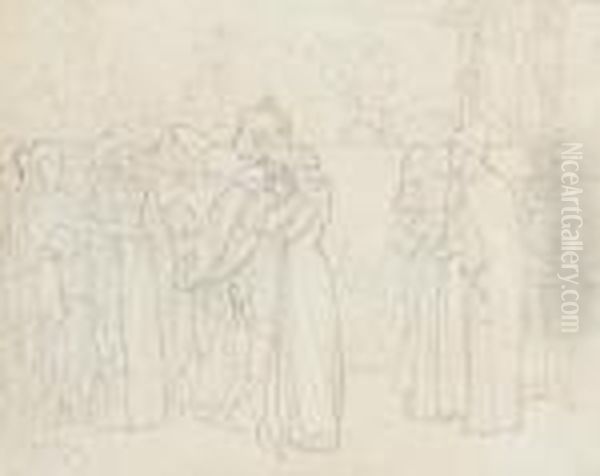 A Study For An Illustration Containing Figuresin Historical Costume - view 1