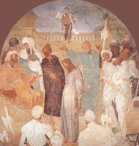 Christ before Pilate 1523-25 by (Jacopo Carucci) Pontormo