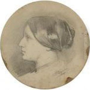 Study Of A Woman's Head In Profile Study Of A Woman's Head In Profile