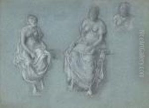 A Study For 'cleobolos Instructing His Daughter Cleoboline' by Frederick Leighton