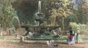 Fontana Di Cavelle, Villa Borghese, Rome by William Leighton Leitch