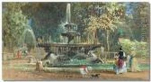 Fontana De Cavelle,
Villa Borghese,
Rome by William Leighton Leitch