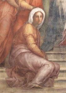 Visitation (detail) 1514-16 by (Jacopo Carucci) Pontormo