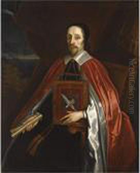 Portrait Of Christopher Wren
(1589-1658), Dean Of Windsor, Holding The Register Of The Order Of The
Garter - view 1