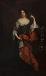 Ritratto Dielizabeth Dering A 
Figura Intera, In Abito Verde E Manto Rosso D""ermellino, Presso Un 
Bassorilievo Antico