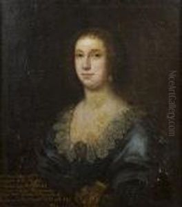Half Length Portrait Of Mrs. Anne Edgeworth, In A Blue Silk Lacetrimmed Gown