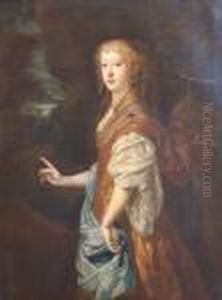 Portrait Of A Lady In A Stormy Landscape