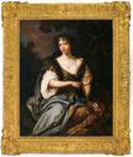 Portrait Of A Young Lady Seated In A Landscape - view 1