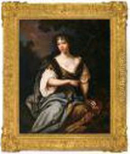 Portrait Of A Young Lady Seated In A Landscape