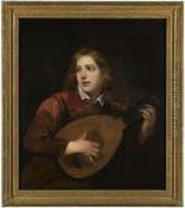A Boy Playing The Lute by Sir Peter Lely
