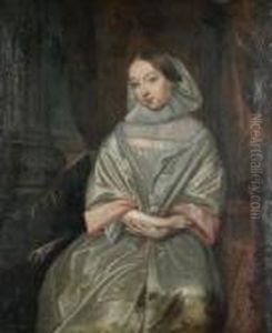 Portrait Of A Lady Seated In An Interior by Sir Peter Lely